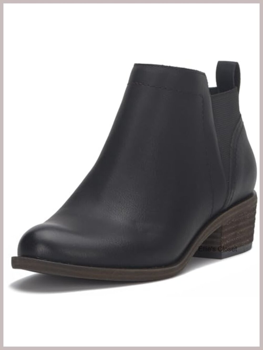 Faux Leather Pull-On Ankle Bootie Low Heel Cushioned Casual Fall Boot Pull On